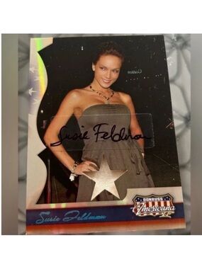 Susie Feldman 2008 Donruss Americana Autograph Worn Material Celebrity Card /250